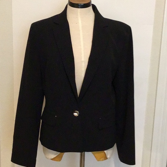 Anne Klein Jackets & Blazers - Anne Klein Black Blazer Jacket One Button Flat pockets Size 12